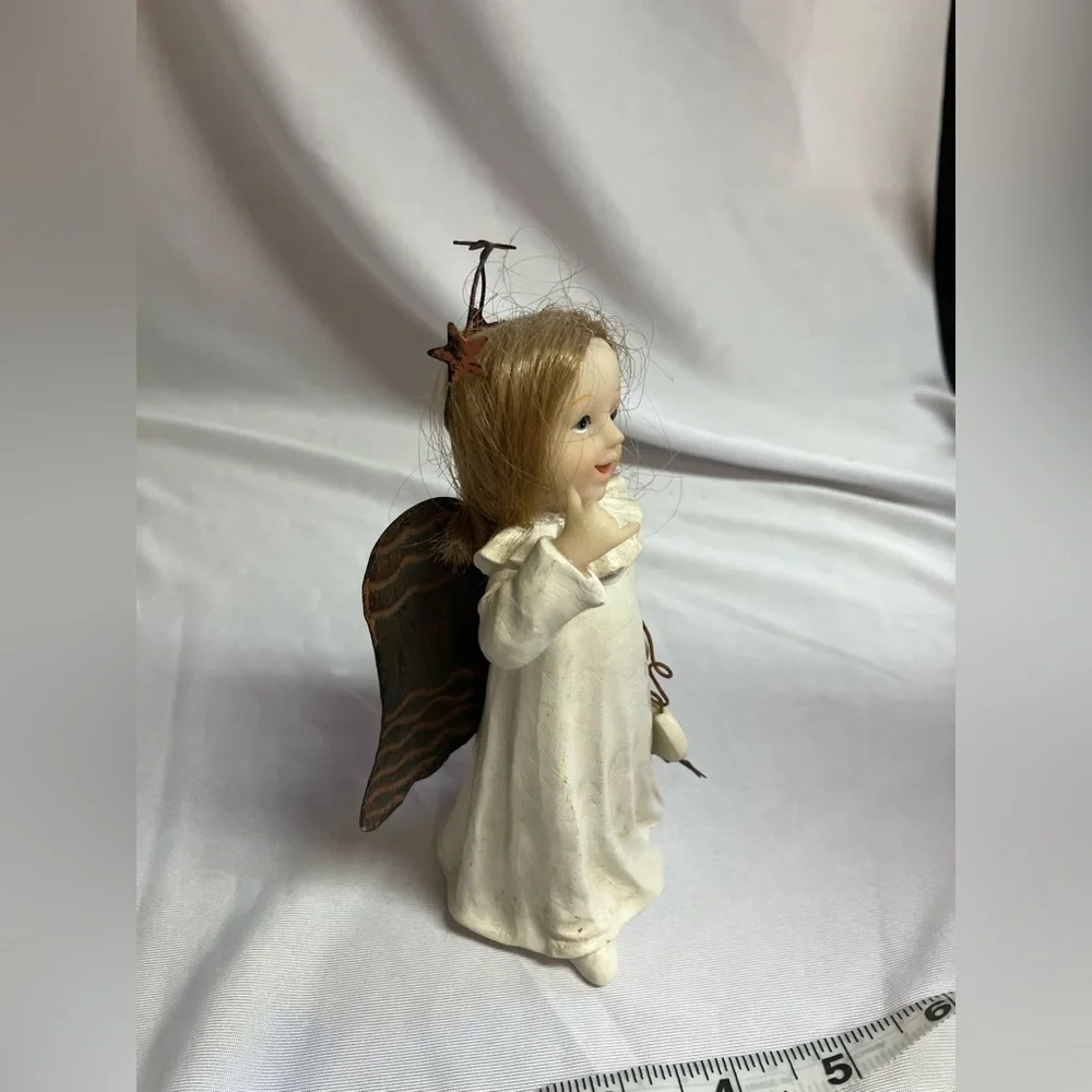 Adorable Cream Angel “Call Me” Figurine